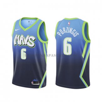 Maillot Dallas Mavericks Kristaps Porzingis Ville 2019-20 Bleu