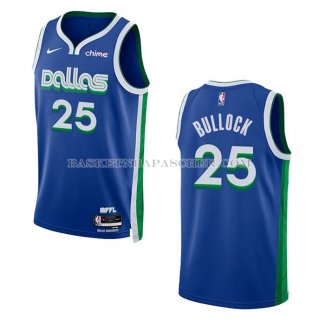 Maillot Dallas Mavericks Reggie Bullock NO 25 Ville 2022-23 Bleu