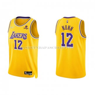 Maillot Los Angeles Lakers Kendrick Nunn NO 12 75th Anniversary 2021-22 Jaune