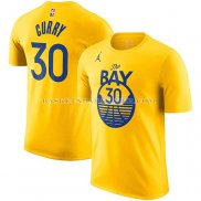 Maillot Manche Courte Golden State Warriors Stephen Curry Statement Jaune