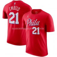 Maillot Manche Courte Philadelphia 76ers Joel Embiid Statement Rouge