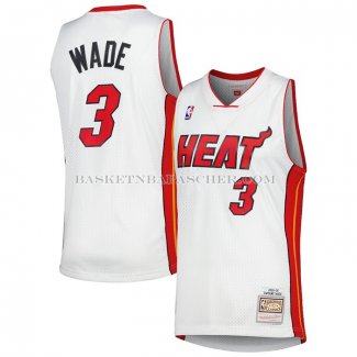 Maillot Miami Heat Dwyane Wade NO 3 Mitchell & Ness 2005-06 Blanc