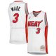 Maillot Miami Heat Dwyane Wade NO 3 Mitchell & Ness 2005-06 Blanc