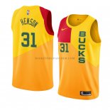 Maillot Milwaukee Bucks John Henson Ville 2018-19 Jaune