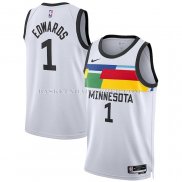 Maillot Minnesota Timberwolves Anthony Edwards NO 1 Ville 2022-23 Blanc