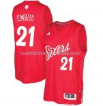 Maillot Noel Philadelphia 76ers Embiid 2016 Rouge