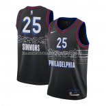 Maillot Philadelphia 76ers Ben Simmons Ville 2020-21 Noir Maillot Philadelphia 76ers Ben Simmons Ville 2020-21 Noir
