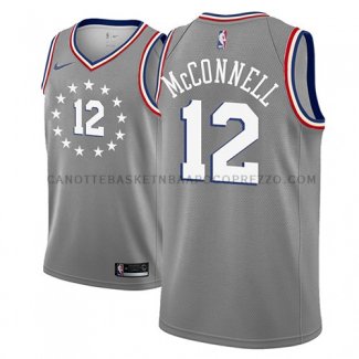 Maillot Philadelphia 76ers T.j. Mcconnell Ciudad 2018-19 Gris