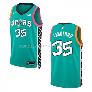Maillot San Antonio Spurs Romeo Langford NO 35 Ville 2022-23 Vert