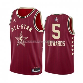 Maillot All Star 2024 Minnesota Timberwolves Anthony Edwards NO 5 Rouge