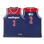 Maillot Authentique Washington Wizards Wall 2017-18 Bleu