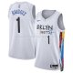 Maillot Brooklyn Nets Mikal Bridges NO 1 Ville 2022-23 Blanc