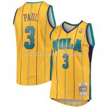 Maillot Charlotte Hornets Chris Paul NO 3 Mitchell & Ness 2010-11 Jaune