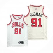 Maillot Chicago Bulls Dennis Rodman NO 91 Association 2021 Blanc