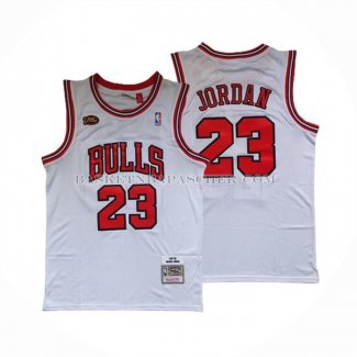 Maillot Chicago Bulls Michael Jordan NO 23 Mitchell & Ness 1998 NBA Finals Blanc