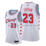 Maillot Chicago Bulls Michael Jordan Ville Edition 2017 18 Blanc