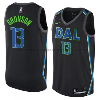 Maillot Dallas Mavericks Jalen Brunson Ciudad 2018 Noir
