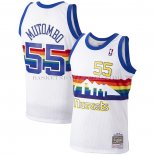 Maillot Denver Nuggets Dikembe Mutombo NO 55 Hardwood Classics Throwback Blanc Maillot Denver Nuggets Dikembe Mutombo NO 55 Hardwood Classics Throwback Blanc