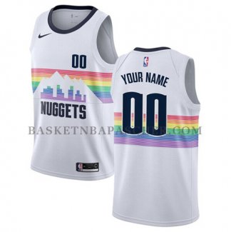 Maillot Denver Nuggets Personnalise Ville Edition Blanc