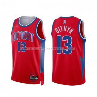 Maillot Detroit Pistons Kelly Olynyk NO 13 Ville 2021-22 Rouge