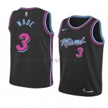 Maillot Enfant Miami Heat Dwyane Wade Ciudad 2018 19 Noir