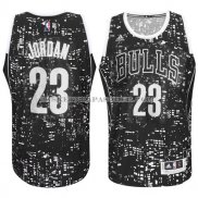 Maillot Lumieres de la ville Chicago Bulls Jordan Noir