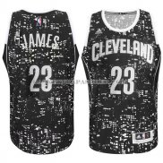 Maillot Lumieres de la ville Cleveland Cavaliers James Noir
