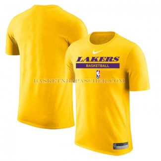 Maillot Manche Courte Los Angeles Lakers Practice Performance 2022-23 Jaune