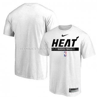 Maillot Manche Courte Miami Heat Practice Performance 2022-23 Blanc