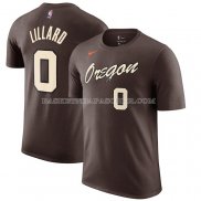 Maillot Manche Courte Portland Trail Blazers Damian Lillard Ville 2020-21 Marron