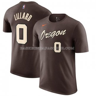 Maillot Manche Courte Portland Trail Blazers Damian Lillard Ville 2020-21 Marron
