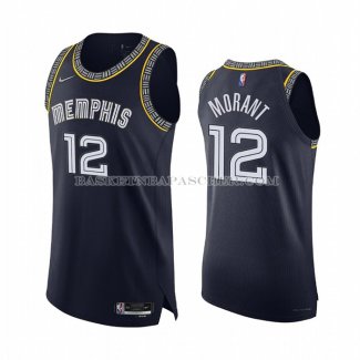 Maillot Memphis Grizzlies Ja Morant NO 12 Ville 2021-22 Authentique Bleu