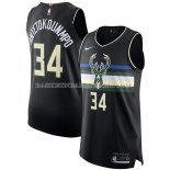 Maillot Milwaukee Bucks Giannis Antetokounmpo NO 34 Statement Authentique Noir