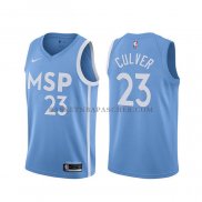 Maillot Minnesota Timberwolves Jarrett Culver Ville 2019-20 Bleu