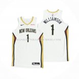 Maillot New Orleans Pelicans Zion Williamson NO 1 Association Authentique 2020-21 Blanc