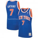 Maillot New York Knicks Carmelo Anthony NO 7 Mitchell & Ness 2012-13 Bleu