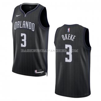 Maillot Orlando Magic Chuma Okeke NO 3 Ville 2022-23 Noir