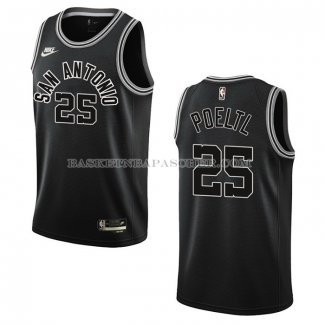 Maillot San Antonio Spurs Jakob Poeltl NO 25 Classic 2022-23 Noir