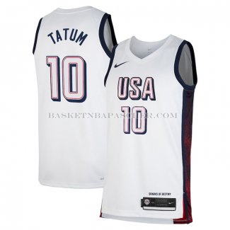 Maillot USA 2024 Jayson Tatum NO 10 Blanc