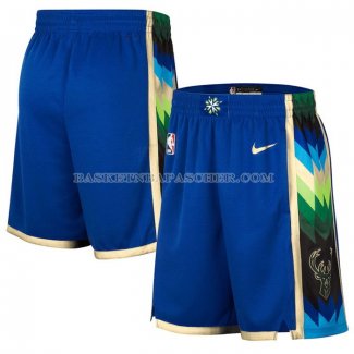 Short Milwaukee Bucks Ville 2022-23 Bleu