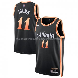 Maillot Atlanta Hawks Trae Young NO 11 Ville 2022-23 Noir