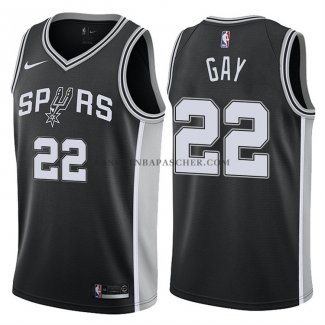 Maillot Authentique San Antonio Spurs Gay 2017-18 Noir