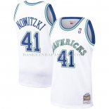 Maillot Dallas Mavericks Dirk Nowitzki NO 41 Mitchell & Ness 1998-99 Blanc