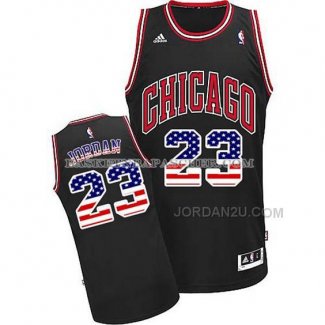 Maillot Drapeau Americain Chicago Bulls Jordan Noir