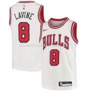 Maillot Enfant Chicago Bulls Zach Lavine NO 8 Association Blanc