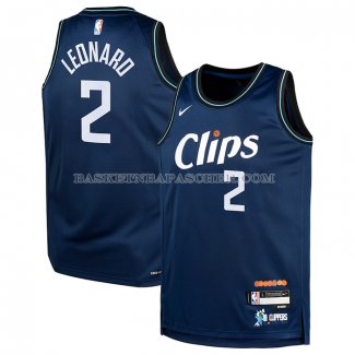 Maillot Enfant Los Angeles Clippers Kawhi Leonard NO 2 Ville 2023-24 Bleu