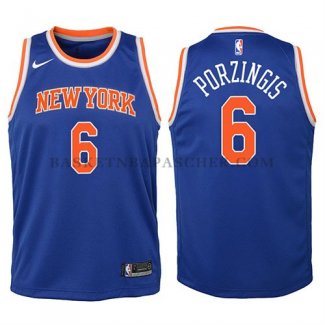 Maillot Enfant New York Knicks Kristaps Porzingis 2017-18Bleu