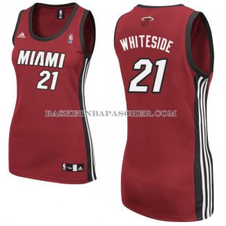 Maillot Femme Miami Heat Whiteside Noir Rouge