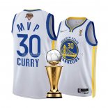 Maillot Golden State Warriors Stephen Curry NO 30 MVP 2022 NBA Finals Blanc