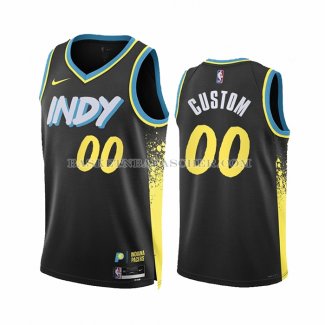 Maillot Indiana Pacers Personnalise Ville 2023-24 Noir